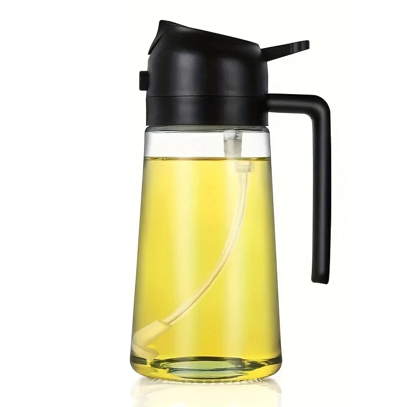 2-in-1 500ml Plastic Kitchen Oil Sprayer, Spray Bottle for Oil, Olive Oil Spray Bottle for Oil Dispenser, BBQ, Baking, Roasting, Picnic, Kitchen Tool