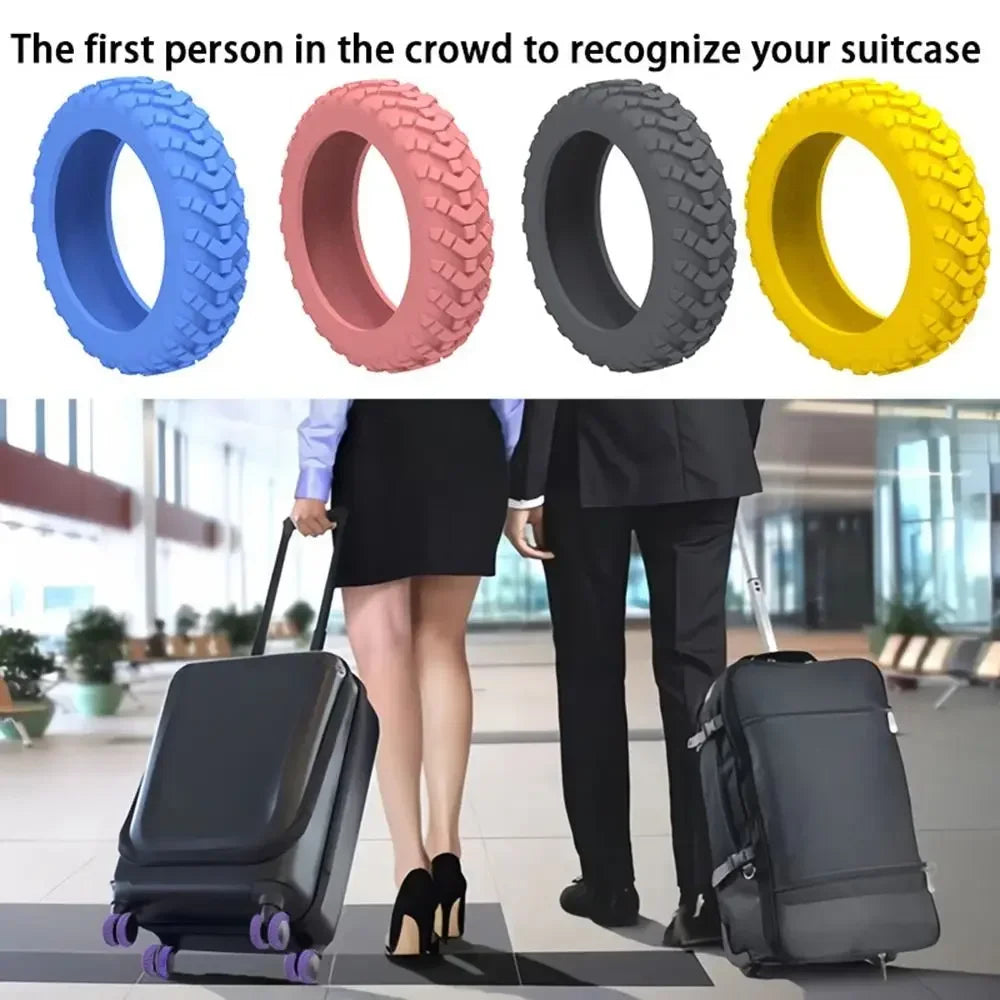 8PCS Luggage Wheels Protector Silicone Wheels Caster Shoes Travel Luggage Suitcase Reduce Noise Wheels Protector Cover Accessories