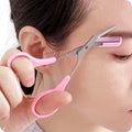 Stainless steel eyebrow trimming scissors with comb, safe makeup tool for trimming eyebrows, precisely creating perfect eyebrow shape
