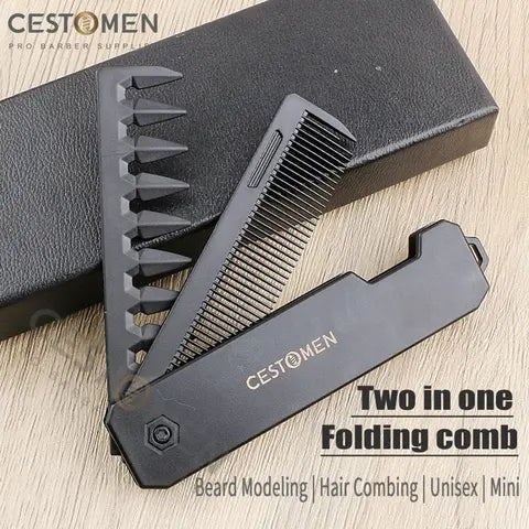New 1/2/3 in 1 Pocket Folding Combs Plastic Wide Tooth Oil Head Comb Beard Comb Barber Clipper Comb Salon Hair Styling Tools