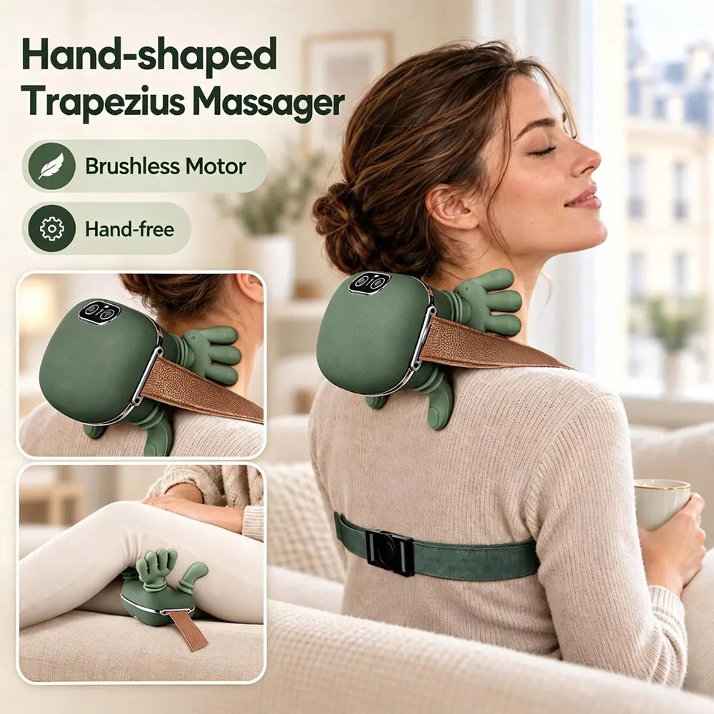 Bionic Finger Neck Shoulder Massager, Wireless Neck and Cervical Massager, Kneading Massage Shawl, Brushless Motor, Neck Massager