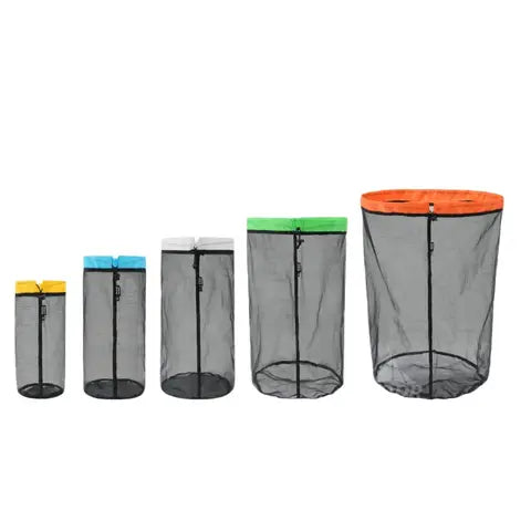 Mesh Bag, Lightweight Mesh Bag, Drawstring Storage Bag, Compression Bag for Camping, Hiking, Laundry and Groceries