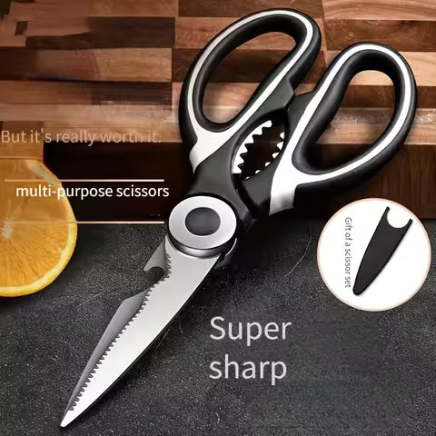 Multifunctional kitchen scissors household scissors for fish and meat cutting stainless steel scissors