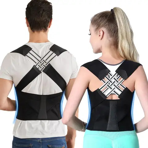 Adjustable Posture Corrector for Men & Women - Back and Waist Support for Upper & Lower Back, Shoulder Stretcher for Office