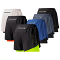 Men Running Shorts Quick-drying Fitness Black Double Layer Shorts Men New Sports Workout Training Bodybuilding Short Pants