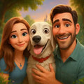 Custom Cartoon Style Portrait from Photo, Personalized Cartoon Christmas Gift for Couples, Families, Kids - Unique Wall Art Poster