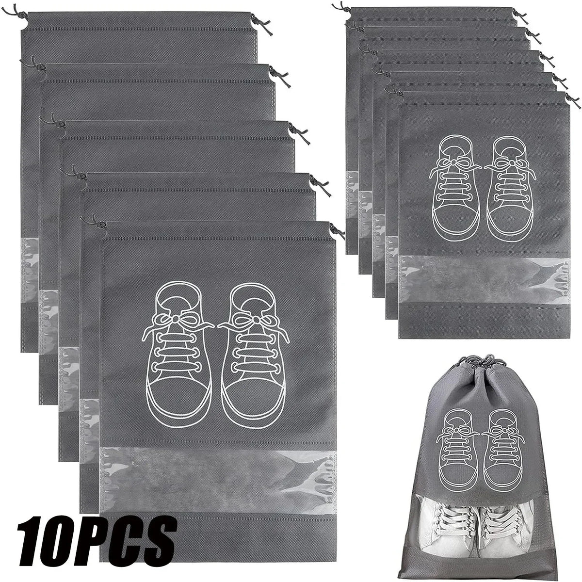 5/10PCS Shoes Storage Organizer Bags Non-Woven Shoe Dust Bags Portable Travel Shoe Bag Shoes Storage Packaging Pouch Organizers