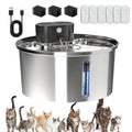 3.2L Pet Drinking Fountain with Multi-Layer Filtration, Stainless Steel Bowl for Cats and Dogs, Quiet Circulation Pump, ABS for Fresh Drinking Water