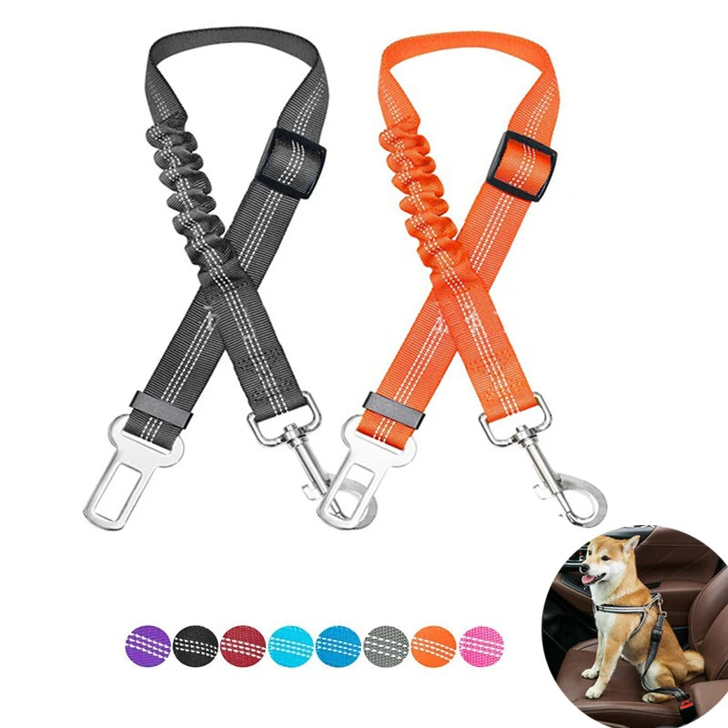 Verstellbarer Hunde-Autosicherheitsgurt für Hunde Nylon Reflektierend Gepolstert Elastisch Auto-Reise-Hundezubehör für Hunde 2027