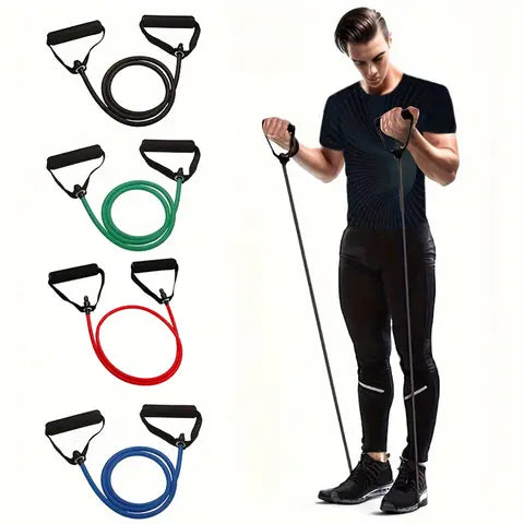 1 piece 4 stage resistance bands with handles for home training and strength training - perfect for yoga, pilates and fitness equipment