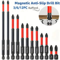 Magnetic Non-Slip Drill Bit Set 3/6/12 Pieces S2 Steel Phillips and Impact Drill Bits Suitable for Electric and Hand Screwdrivers