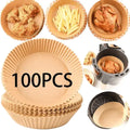 1/100PCS Air Fryer Disposable Paper Square Round Baking Paper Grill Plate Nonstick Mat Kitchen Oven Oil Absorbing Paper Tool