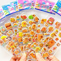 12 Blatt süße Capybara-Blasenaufkleber Kawaii 3D dreidimensionale Aufkleber Anime Cartoon Keine Wiederholung Kinder DIY Spielzeugaufkleber