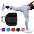 1 piece cable machine ankle straps, padded ankle cuffs for leg exercises, fully adjustable and breathable