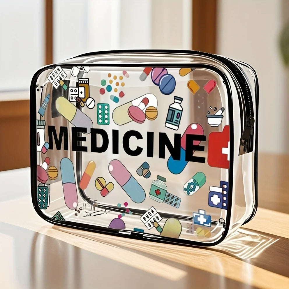 Medicine Cosmetic Bag for Women Large Capacity Travel Organizer Easy Wipe Toiletry Bag for Daily Use Travel Toiletry Bag Travel Bag