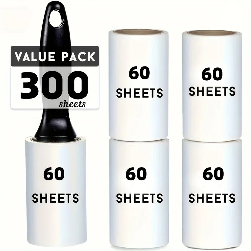 Extra Sticky Pet Hair Removal Lint Roller 60 Sheets/Roll Ideal for Dog and Cat Owners, Perfect for Cleaning Clothes and Furniture