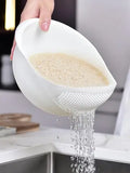 1/3pcs-Strainer Rice Bowl Drain Basket Fruit Bowl Washing Drain Basket with Handle Washing Basket Home Kitchen Organizer