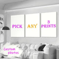 3 Piece Set Custom Canvas Print Personalized Photo Suitable for Family Pets Landscapes Couples Weddings Home Decor Poster Gifts
