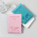 PU Leather World Map Passport Holder for Men and Women - Protective Card Holder for ID Cards and Documents