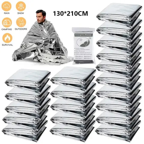 1/5/10/20/30pcs Outdoor Emergency Gold-Silver Survival Blanket Waterproof First Aid Rescue Film Thermal Military Blanket