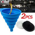 2Pcs Foldable Car Engine Funnel Silicone Fluid Funnel Washer Motor Oil Gasoline Change Tools for Motorcycle Car Accessories