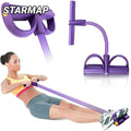 Four Tube Tensioner Multifunctional Household Fitness Yoga Abdominal Strengthening Elastic Band Tension Rope Sit Up Accessories