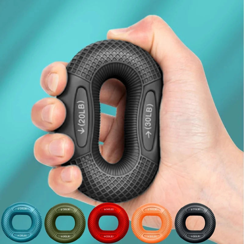Silicone finger trainer ring with adjustable resistance for hand and wrist exercises for carpal tunnel syndrome relief, fitness and home training