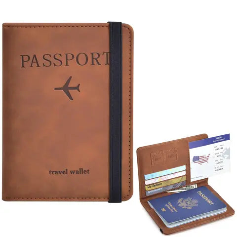 Passport Holder for Travel Essentials, Passport Wallet Case for Travel Accessories, Passport Book Holder for Women/Men