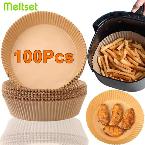 50/100pcs air fryer use disposable paper non-stick air fryer baking paper round air fryer use paper liner paper kitchen accessories