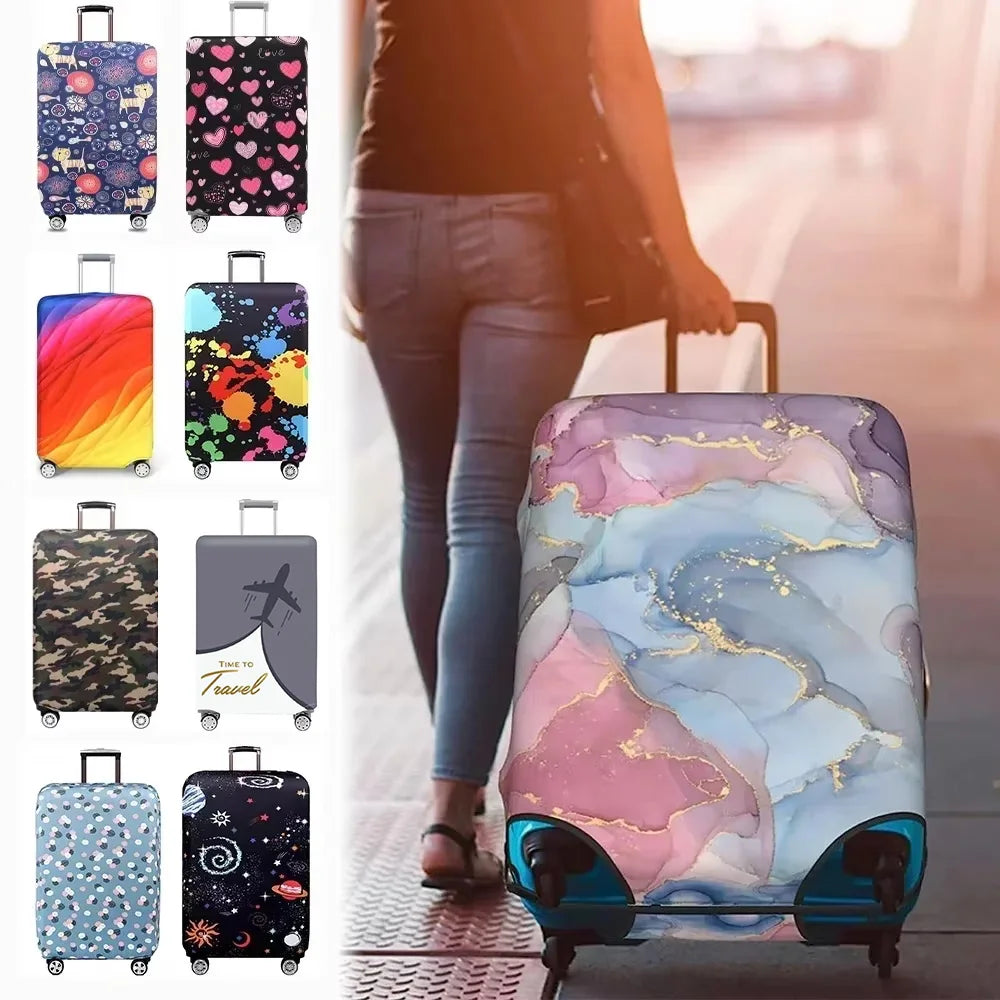 Stretch Material Suitcase Cover Suitcase Protector Luggage Dust Cover Suitable for 18-32 Inch Suitcase Travel [P