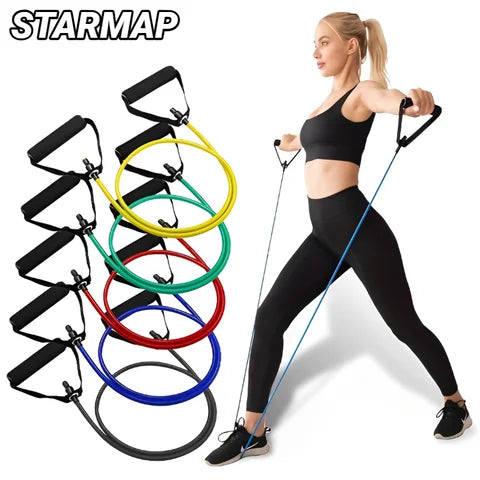 Resistance bands with handles exercise training for men women strength training equipment at home 5 levels tube band pull rope