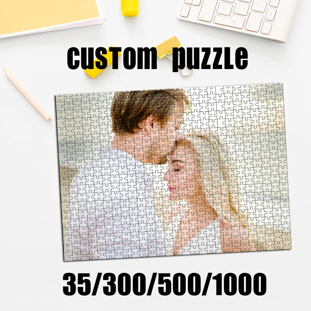 Personalized Custom Photo Puzzle “Cardboard/Wood 35/300/500/1000 Pieces Puzzles for Adults Kids Toys”