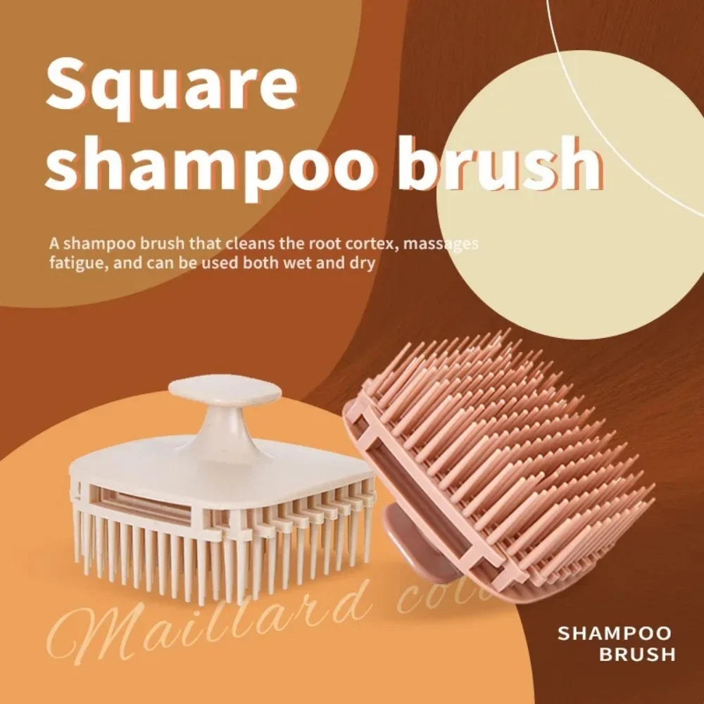 Quadratische Dusch-Kopfhautmassagebürste, Shampoo-Haarwaschkamm, Körperpeeling, tragbares Salon- und Haushalts-Haarpflegezubehör