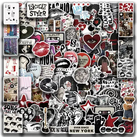 10/50/100/150 Stück Downtown Y2K Mädchen Ästhetik Retro Graffiti Aufkleber Telefon Gitarre Laptop Koffer Wasserdicht Aufkleber Kinder Spielzeug