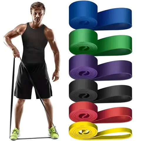1/5Pcs Tpe Elastic Band Resistance Force Training Sports Fitness Latex Pull-Up Ension Thick Circle Yoga Multi-Functional Hip