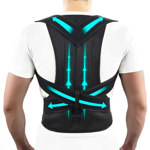 Back support for women and men, shoulder extension, adjustable full back support for upper and lower back