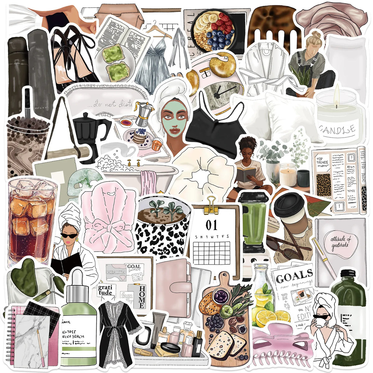 10/50pcs Clean Girl INS Aesthetics Art Graffiti Stickers Phone Guitar Laptop Suitcase Cup Waterproof Cartoon Stickers Kids Toys