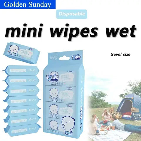 64pcs Disposable Mini Towels/Portable Travel Size Special Extraction Hand and Mouth Cleaning Wipes for Home School Supplies