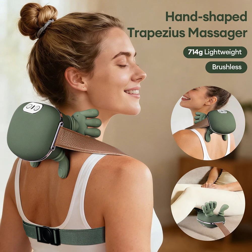 4D Bionic Finger Neck Shoulder Massager Wireless Neck Cervical Trapezoid Kneading Massage Shawl Brushless Motor Neck masajeador