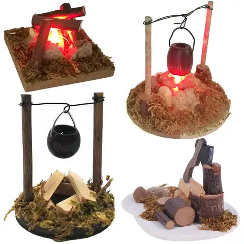 Maßstab 1:12 Puppenhaus Lagerfeuer Miniaturen Lagerfeuer Villa Szene Modell Fee Garten Dekor Mikro Landschaft Spielhaus