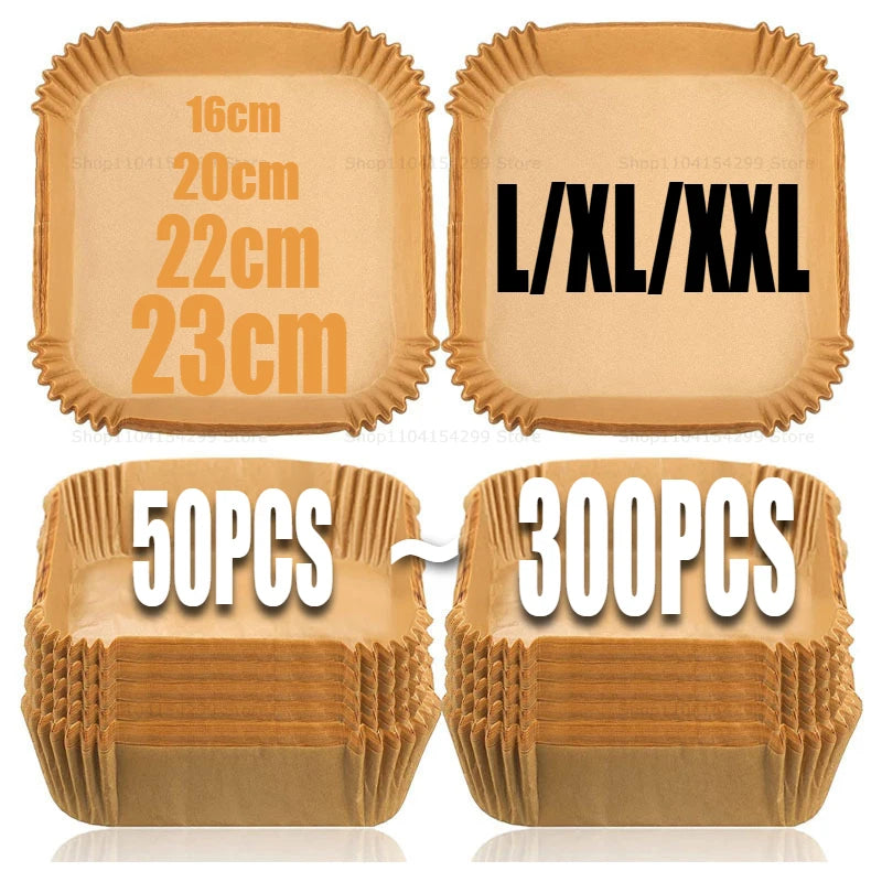 Air Fryer Papier Ofenpapier Einweg-Sendebürste Antihaft-Airfryer Backpapiere Liner Pergamentpapier zum Backen von Mikrowellen