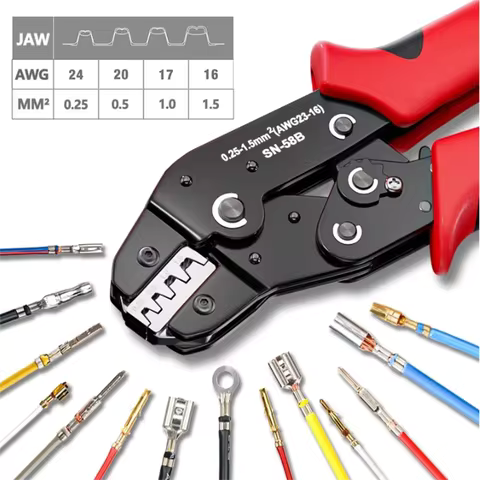 Ratchet Crimping Tool Set for Dupont JST MOLEX Open Barrel, Dupont Molex JST TE Connectors & EPC PCIE SATA Pins SN-58B