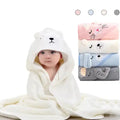 Toddler Bathrobe Infant Bath Towel Boy Girl Blankets Swaddle Hooded Cartoon Coral Fleece Towel Blanket Newborn Kids Bedding