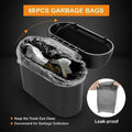 1 piece leak-proof mini car trash can with lid, small car accessories, including 60 (300) trash bags for vehicle interior