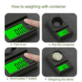 Precise Pocket Scales 1000g X 0.1g - Digital Gram Food Jewelry Unweight/Grain Scales with Backlit LCD - Mini Scale for Travel