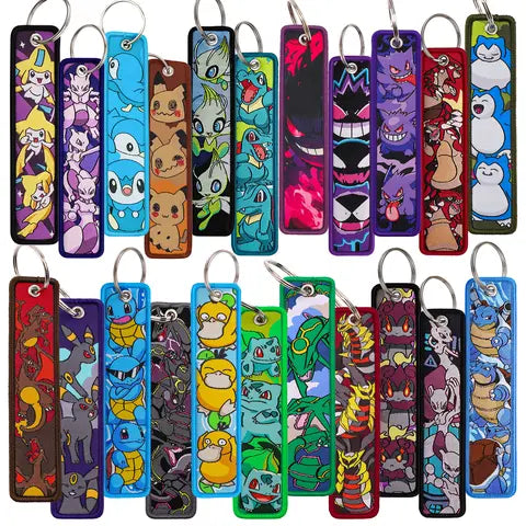 Japanese Anime Elf Monster Keychain Car Backpack Key Holder Embroidery Key Chain Jet Tag Accessories Gifts 1 Piece