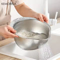 Rice disc, sieve, bowl, 304 stainless steel, rice washing bowl, rice sieve, sieve, fruit and vegetable sieve, kitchen utensils