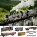 Children's Retro Electric Steam Train Toy Classic Railway Freight Train High Speed ​​Rail Train Model Boys Toy Christmas Gift