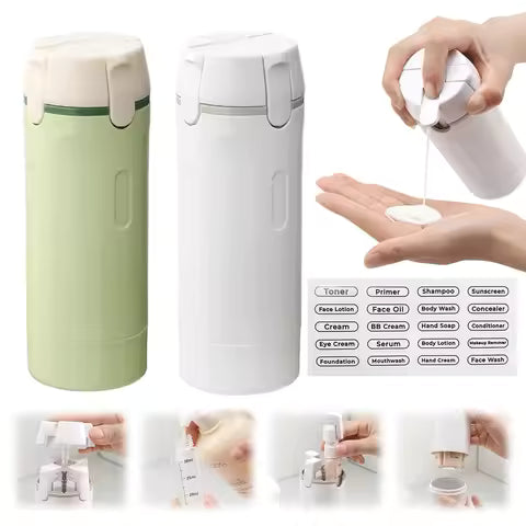 4-in-1 Portable Travel Bottles – Leak-Resistant Containers for Lotion & Conditioner
