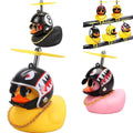 Car duck with helmet broken wind trailer small yellow duck road bike motor helmet riding cycling accessories without lights